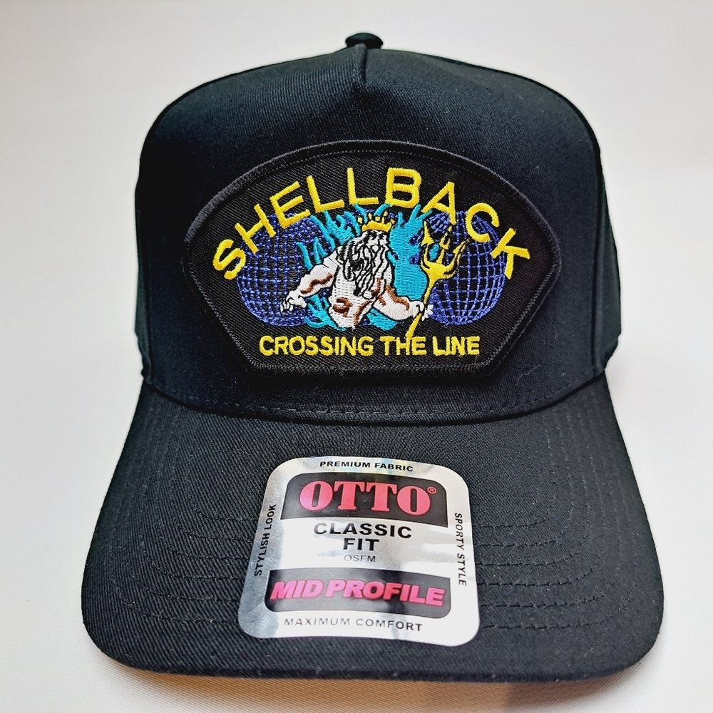 U.S. Navy Shellback Embroidered Patch Ball Cap Hat Black